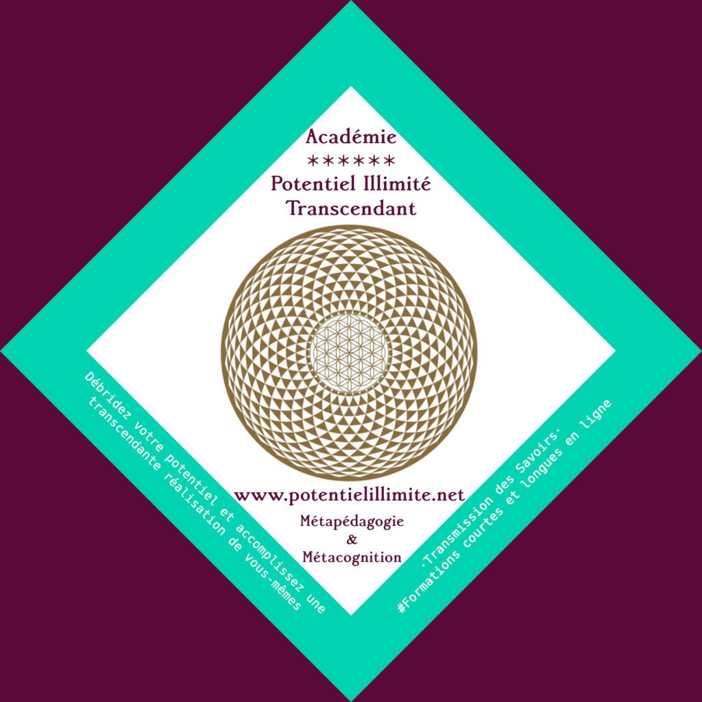 Logo Site de Formation en ligne : L'ACADÉMIE POTENTIEL ILLIMITÉ TRANSCENDANT - "Débridez votre potentiel et accomplissez une réalisation transcendante de vous-même." avec nos formations dont l'ingénierie est fondée sur la Métacognition et la Métapédagogie - https://potentielillimite.net -