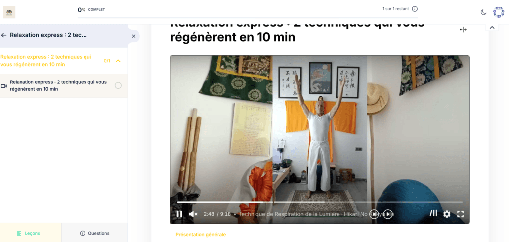Relaxation express : 2 techniques pour vous régénérer en 10 min - Mini-cours offert - screenshot - potentielillimite.net