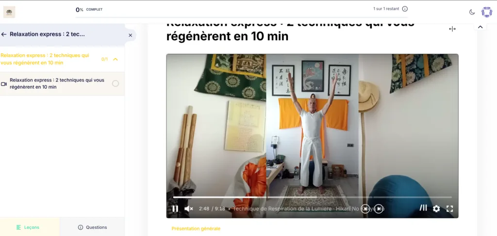 Relaxation Express : 2 techniques pour vous régénérer en 10 min - Mini-cours offert - screenshot - potentielillimite.net